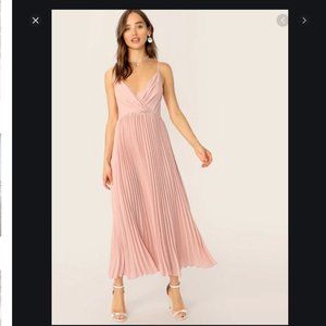 Blush Pink Pleated Cami Dress